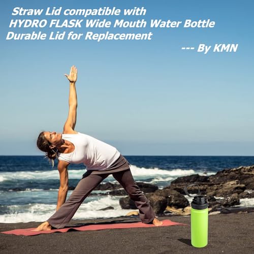 Lid for Hydro Flask Wide Mouth Sport Water Bottles, Spout Lid for Hydroflask 18 oz 32 oz 40 oz Wide Mouth Bottle Lid Replacement Cap (Black+ Grey) - color: Black+ Grey