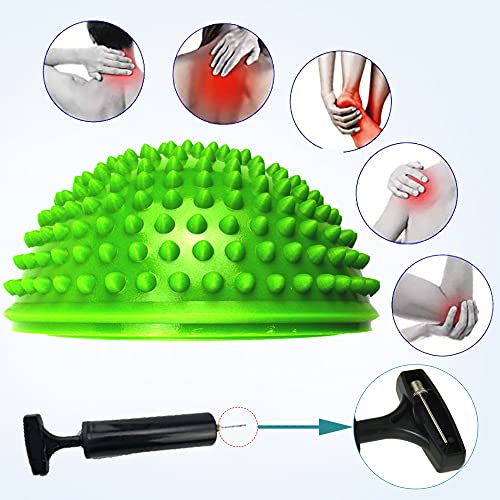 2PCS Hedgehog Balance Pods, Half Ball Balance Trainer with Pump - color: Green