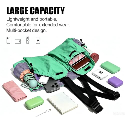 Lightweight Hiking Vest Bag, Multi‑Pocket Adjustable Running Chest Pack, Utility Outdoor Vest Pouch for Women, Men & Kids - color: Blue