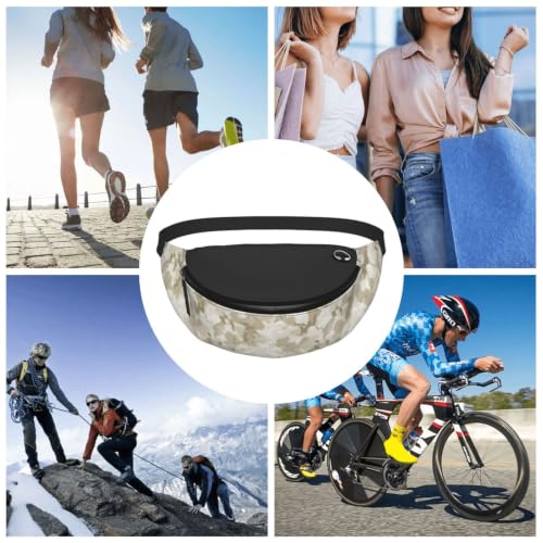Dujiea Fanny Pack, Desert Camouflage Waist Bag With Headphone Hole Belt Bag Adjustable Sling Pocket Fashion Hip Bum Bag For Women Men Kids Outdoors Casual Travelling Hiking Cycling - color: Desert Camouflage
