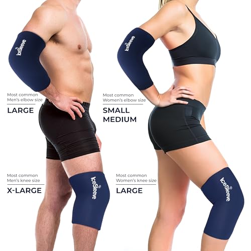 IceSleeve Elbow & Knee Ice Pack Wrap, Cold & Heat Therapy, Blue SM, 1 Pack - color: Blue, size: Small/Medium