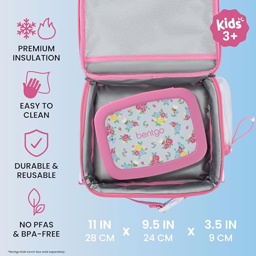 Bentgo Kids Prints Double-Insulated Reusable Lunch Bag - color: Blooming Floral
