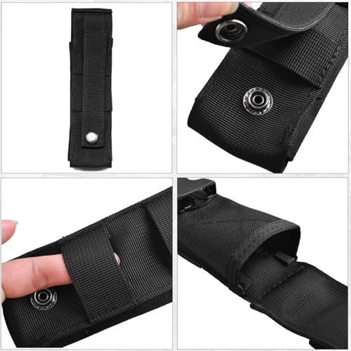 Azarxis Tactical Mini Belt Pouches, Multi-Purpose Small Battery Case Compact Utility EDC Card Slot Holder Waist Bags Military Molle Pack Sundries Storage Pack - color: #03 Black - Style D