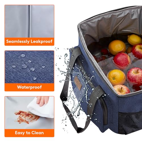 Lifewit Insulated Lunch Box for Men, Lunch Bag Cooler Women, 40-Can 24L - color: Dark Blue, size: Jumbo(24L)