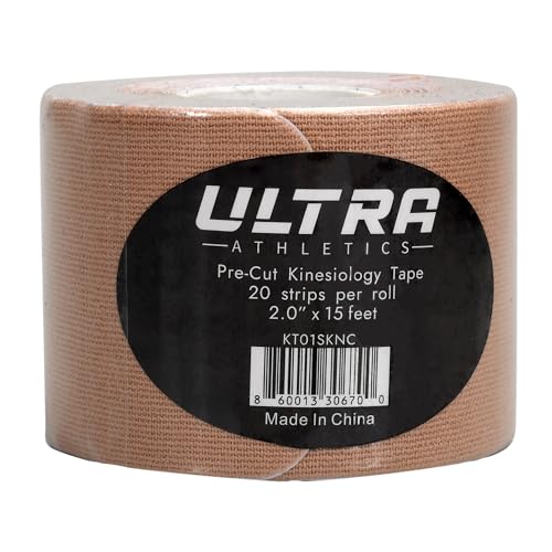 Kinesiology Tape, Premium Precut Roll, Elastic Cotton, Hypoallergenic, 20 Precut Strips, Ideal for Muscle Support & Injury Prevention (Skin) - color: Skin