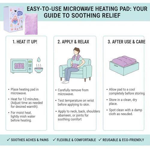 Premium Microwave Heating Pad - Soft Fabric for Muscle Comfort & Relaxation - Reusable Hot Pad for Neck, Back, Shoulder, and Abdomen