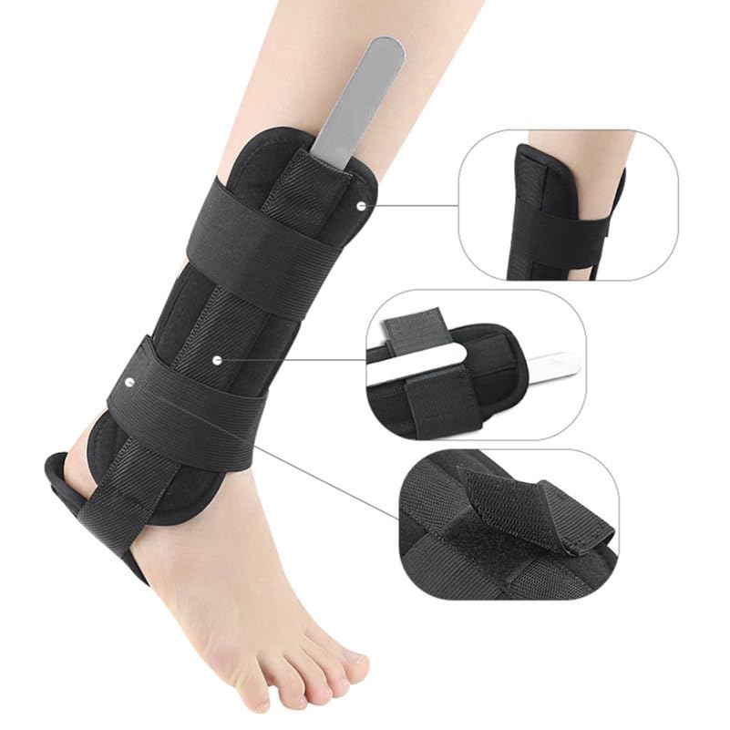 MAGICLULU Ankle Splint Aluminum Nylon size L Black