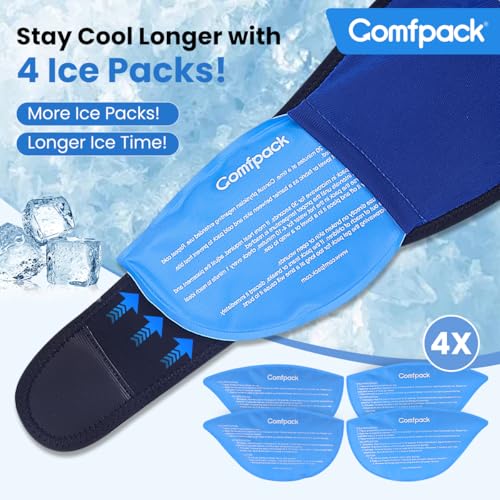 Comfpack Face Ice Pack Wrap for TMJ Relief with 4 Reusable Gel Packs - color: Blue