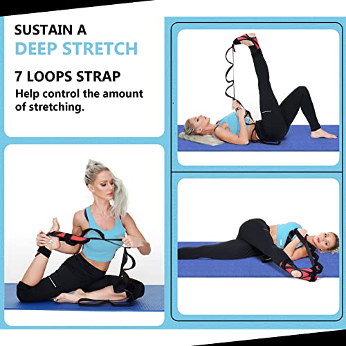 Foot and Calf Fascia Stretcher for Plantar Fasciitis, Physiotherapy Stretching Strap, Yoga Stretch Strap Improves Strength and Relief to Heel Spurs, Calf, Thigh and Hip (Red) - color: Red