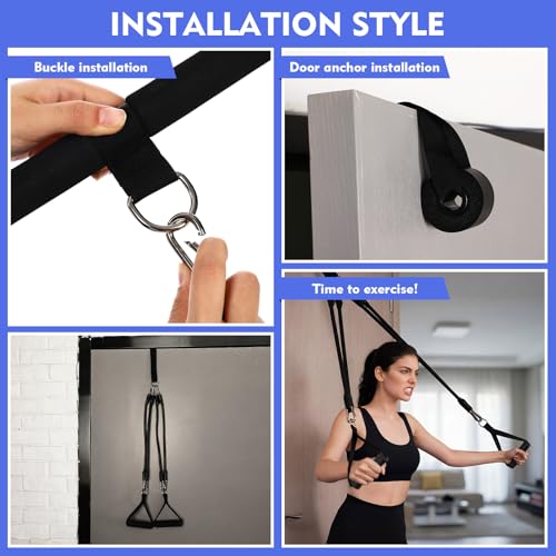 Arrowbash Upgrade 6 Tubes Foot Pedal Resistance Band Adjustable Pedal Puller Resistance Band with Handle Multifunction Fitness Bands for Men Women Abdomen Arm Leg Stretching - color: Black, size: 150 Lbs