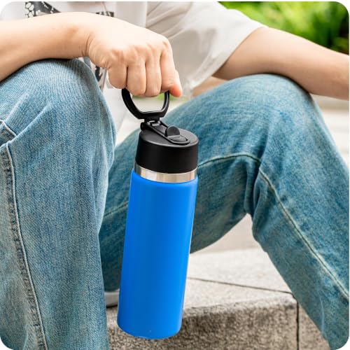 Straw Lid for Hydro Flask 12 16 18 20 32 40 64 oz Wide Mouth Bottle - color: Black 1 pack