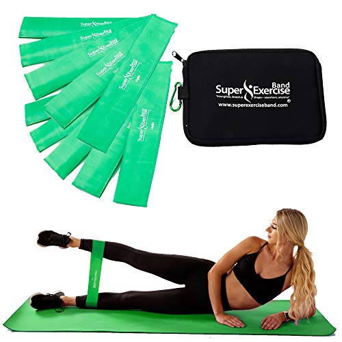 Mini Loop Bands 14x3 in, Latex Free, 3/5/10 Pack Sets - color: g. Green LIGHT Loop Band 10 Pack