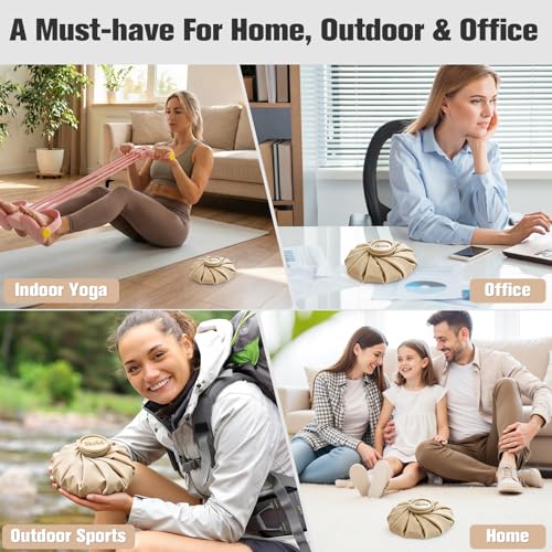 Ice Packs for Injuries Reusable, 3 Sizes, Khaki - color: Khaki
