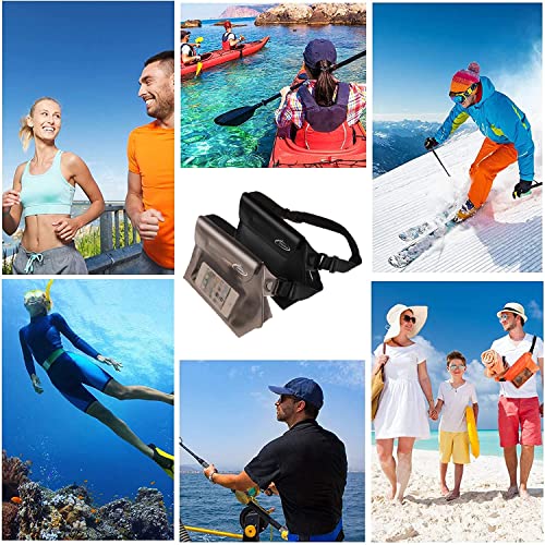 AiRunTech Waterproof Fanny Pack, Beach Cruise Vacation Essentials, Waterproof Pouch Protect Phone Passport Valuables Dry Safety, Paddle Board Kayaking Boating Swimming Accessories-2 Pack（Black + Pink） - color: Black+Pink