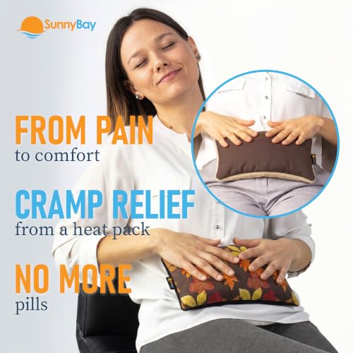 SunnyBay Heating Pad, Neck and Shoulder Wrap, 6x11 inch, Leaves - color: Pack of 2 - Leaves