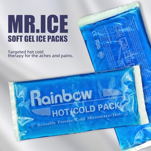 2 Pack Reusable Gel Ice Packs, Flexible Hot Cold Packs for Injuries - style: 4.3" x 9.8" 2 packs