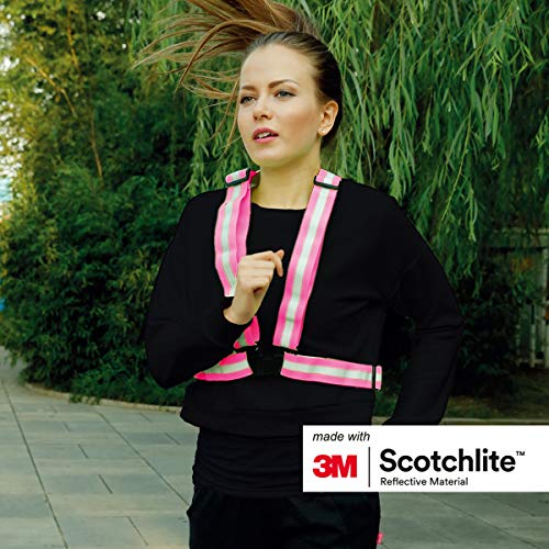 Salzmann Kids Reflective Cross Belt | Hi Vis Adjustable Safety Harness - color: Pink (Child)