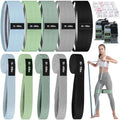 10 Pcs Fabric Resistance Bands for Exercise, 5 Levels - color: Neutral