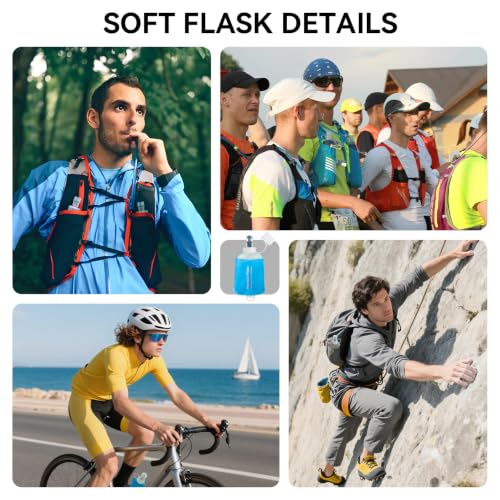 250ml Soft Flask Soft Water Bottle for Running, Hiking, Cycling and Climbing - Blue - color: 250ml, blue