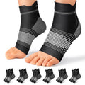 PAPLUS 6 Pairs Plantar Fasciitis Socks, Compression Socks with Arch Support - color: Black, size: Small (6 Pair)