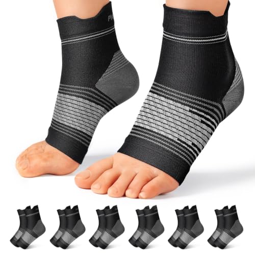 PAPLUS 6 Pairs Plantar Fasciitis Socks, Compression Socks with Arch Support - color: Black, size: Small (6 Pair)