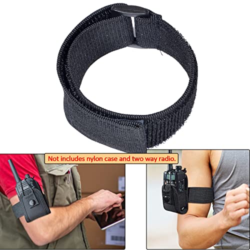 HYS Adjustable Elastic Armband Strap Bundle for Universal Silicone, Leather, Nylon Holster Case with Armband Slots (Black, 2)