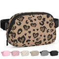 Pritent Fanny Packs for Women Crossbody Belt Bag With Zipper Back Pocket - color: Leopard Brown, size: Small