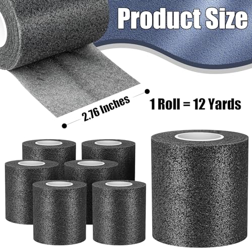 AYNAUHX Pre Wrap Prewrap Athletic Tape, 6 Pack Athletic Sports Wrap - Black - color: Black