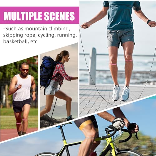 Foilswirl Patella Knee Band Basketball Knee Strap,4,Black and Rose Red,L - color: Black and Rose Red, size: L