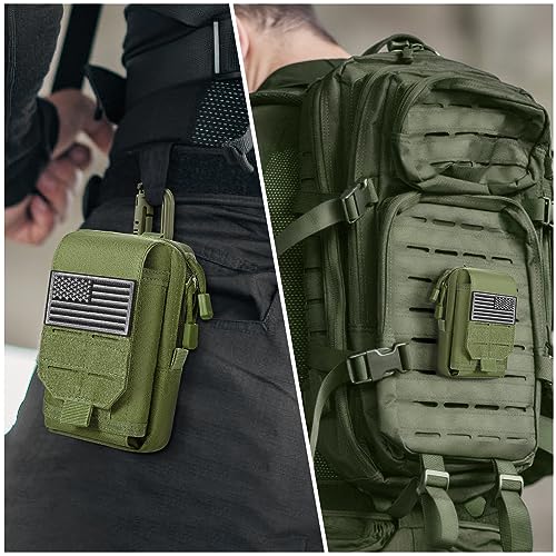 SOWHUP Tactical Molle Pouch Cell Phone Pouch Holster Small Utility EDC Pouch Gadget Organizer Bag - color: Army Green1