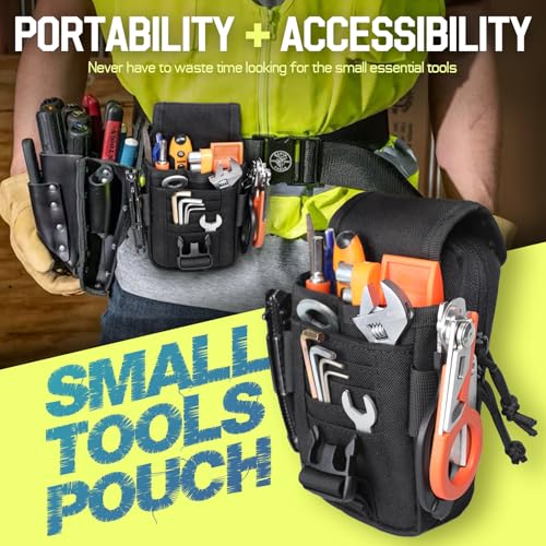 WYNEX Tactical Phone Pouch Molle, EDC Phone Holster, Small Admim Pouch - color: Black