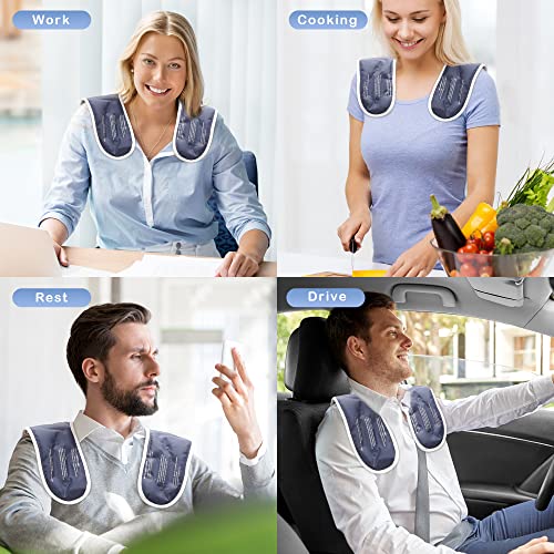 Neck Shoulder Ice Pack, Hot or Cold Therapy Compression Wrap for Neck, Reusable Flexible Gel Ice Pack Wrap for Injuries, Large Upper Back Cold Pack Wrap for Swelling, Bruises, Sprain, Surgery