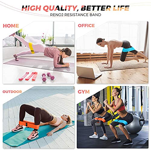 Fabric Resistance Bands for Working Out, 3-Set Exercise Loops for Home Gym - color: Blue