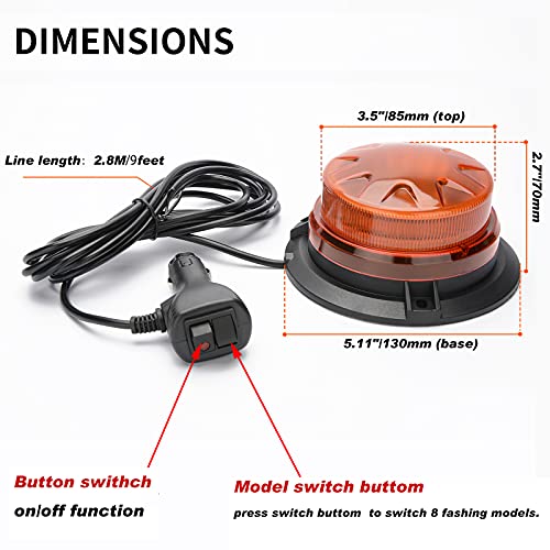 Amber Yellow Led Emergency Strobe Beacon Lights for Car 12V 24V 24-LEDs - color: #1 Amber