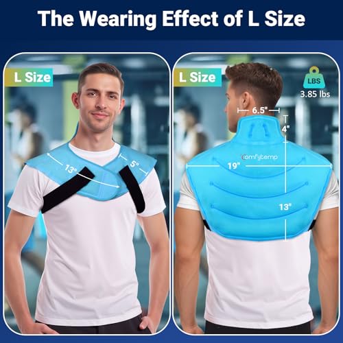 Comfytemp Large Ice Pack for Neck Shoulders Upper Back Pain Relief - color: Blue, size: Large