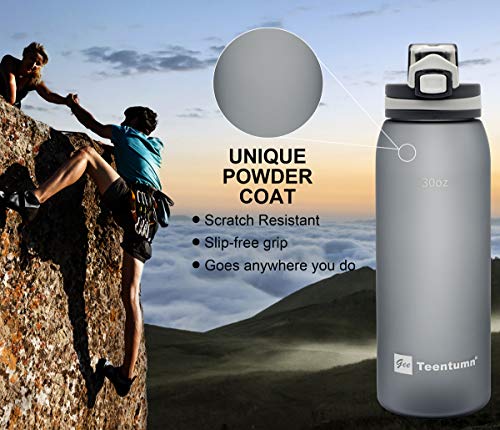 30oz Tritan Water Bottle with Time Marker, 1-Pack, Silver Gray - color: Silver Gray