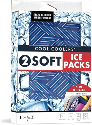 Fit & Fresh Cool Coolers Soft Ice Packs for Lunch Bags & Coolers, 2pk - color: Sketch Weave (2 Pack)