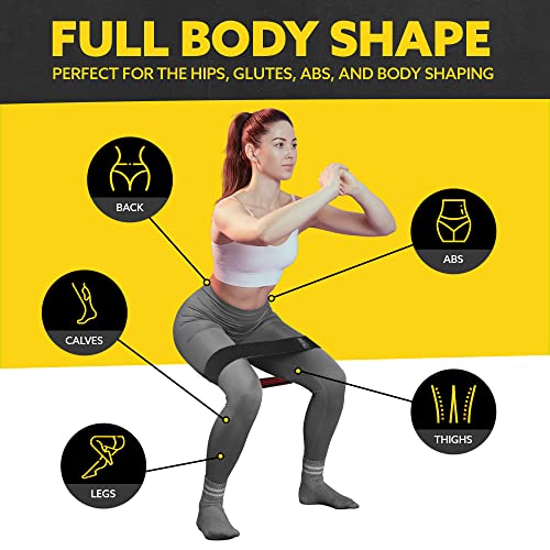 Fabric Resistance Bands for Working Out, 3-Pack for Legs and Glutes - color: Black
