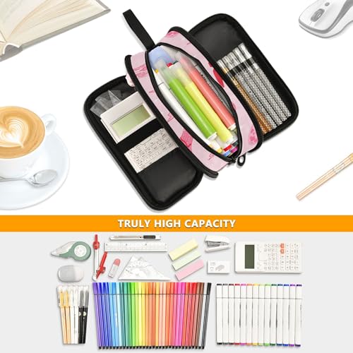 Fisyme Pink Western Cowgirl Boots Pencil Case Large Capacity Pen Box Makeup Pouch Holder Organizer Stationery Bag for School Office College Traval Adults - color: Multi-Pinks