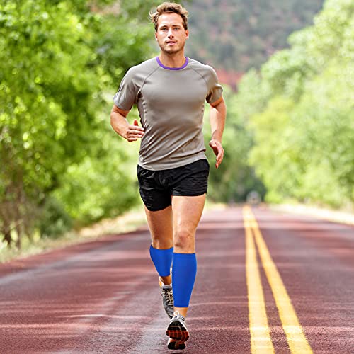 Sintege 3 Pairs Calf Compression Sleeves Women Men, XL, Black, White, Blue - color: Black, White, Blue, size: X-Large