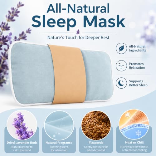 Flaxseed Lavender Eye Mask (Light Blue) - color: Light Blue