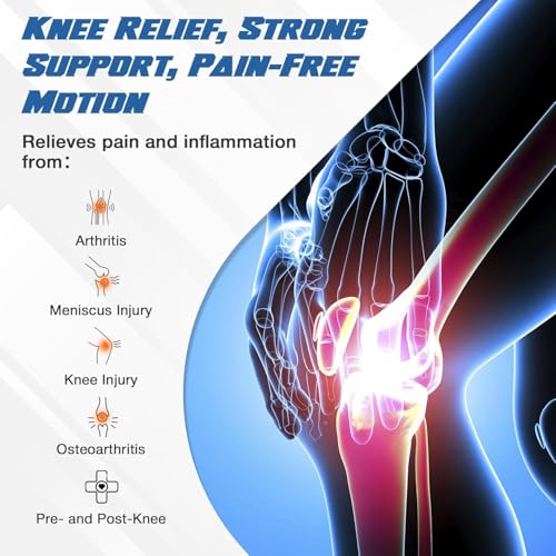 Knee Brace for Meniscus Tear, Arthritis, ACL & Knee Pain, Adjustable Support with Dual Side Stabilizers for Injury Recovery Black Size M (13.8-21") - size: Medium