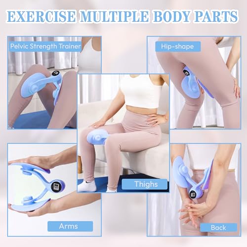 Thigh Hip Trainer Kegel Exerciser, Pelvic Floor Exercise Devices, Inner Thigh Exerciser for Women Men, Thigh Exercise Equipment - color: Blue