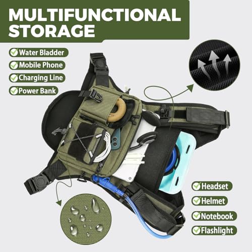 Criuage USA Patent Running Hydration Vest Backpack, Lightweight Chest Pack with 2.0L Water Bladder Bag Daypack for Hiking Running Cycling Race Marathon for Women Men - color: Olive