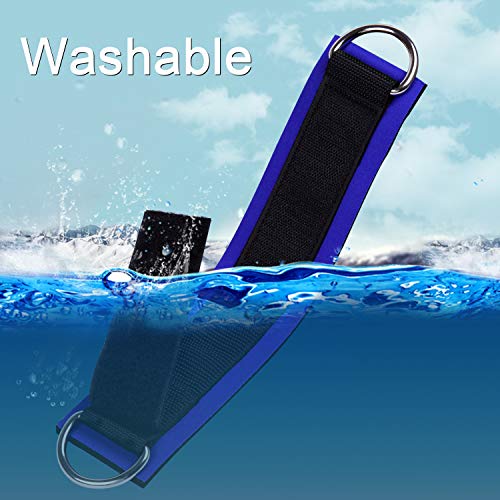 1 Pair Adjustable Fitness Ankle Strap with Double D-Ring - color: Blue
