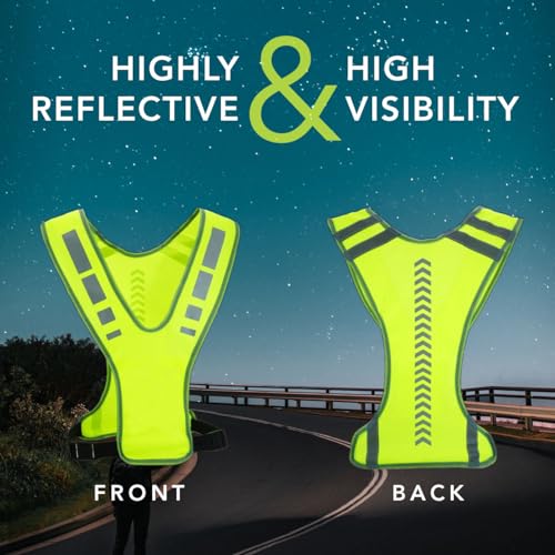 MaximalPower Reflective Safety Vest for Fitness Walking at Night - style: 1x Large Vest
