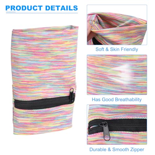 PATIKIL 6"x 4" Wrist Pouch, Wrist Wallet Sports Wristband Wallet with Zipper Pocket for Running Jogging Hiking Cycling Yoga, Colorful