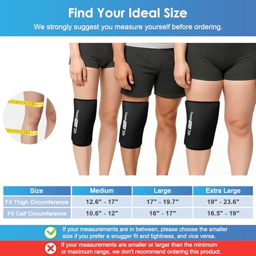ComfiTECH Reusable Knee Ice Pack Wrap, Flexible Cold Gel Sleeve, M, 2 Pack - size: Medium