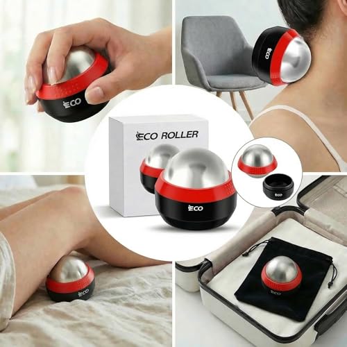 iECO Massage Ice Roller Ball Cold & Heat Therapy Plantar Fasciitis Roller - color: Black & Red