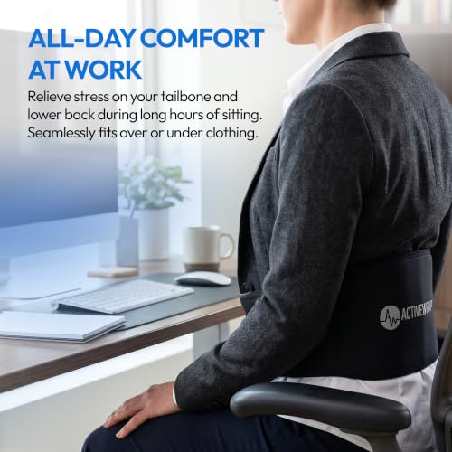 ActiveWrap Lower Back Ice Pack Wrap, Large/X-Large – Hot & Cold Therapy with Reusable UltraFlex Gel Pads – Heat Wrap & Wearable Ice Pack for Back Pain Relief, Sciatica, Tailbone & Lumbar Support - size: Large/X-Large